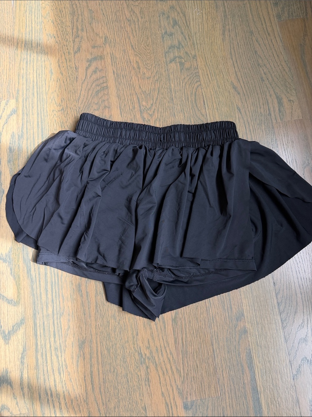 Women's Black Athletic Ruffle Shorts